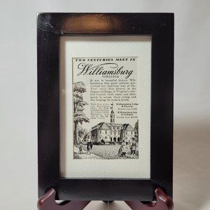 Professionally Framed Williamsburg, Virginia Travel Advertisement from 1956